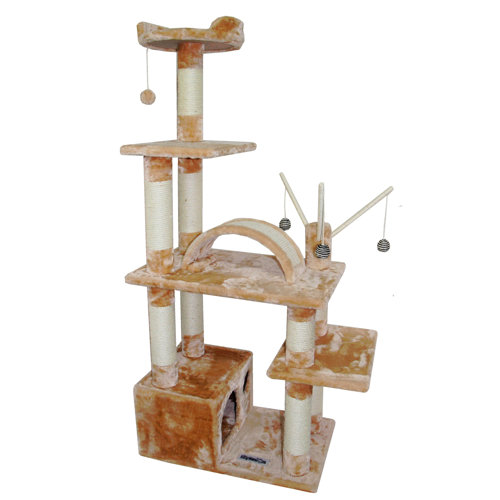 Kitty Mansions 60'' H Cat Tree & Reviews Wayfair